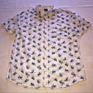 Walt Disney Donald Duck Shirt Button Up XL 46-48